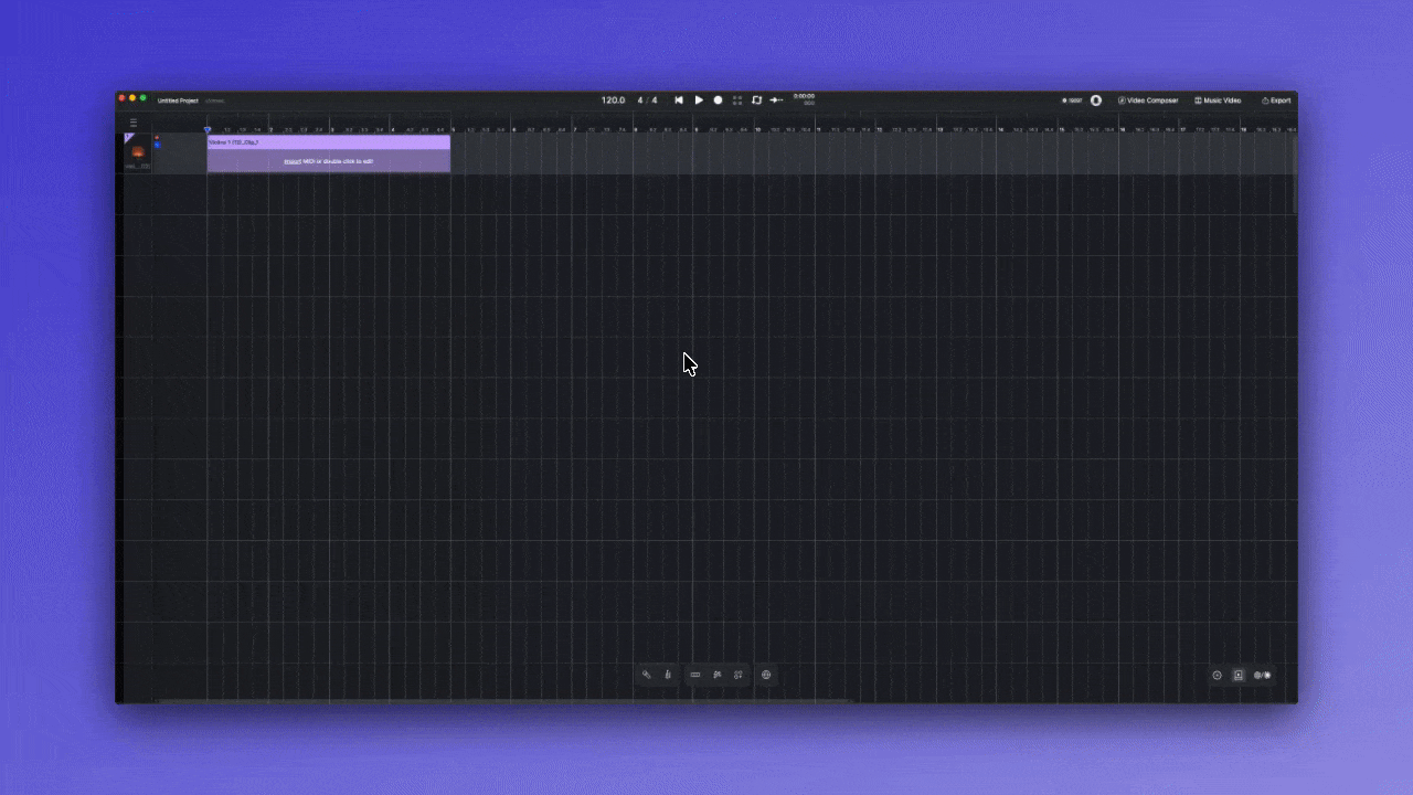 Opening the Instrument Library from the picture on an AI Instrument Track header.